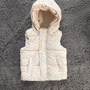 Dinosaur Print Hooded Vest